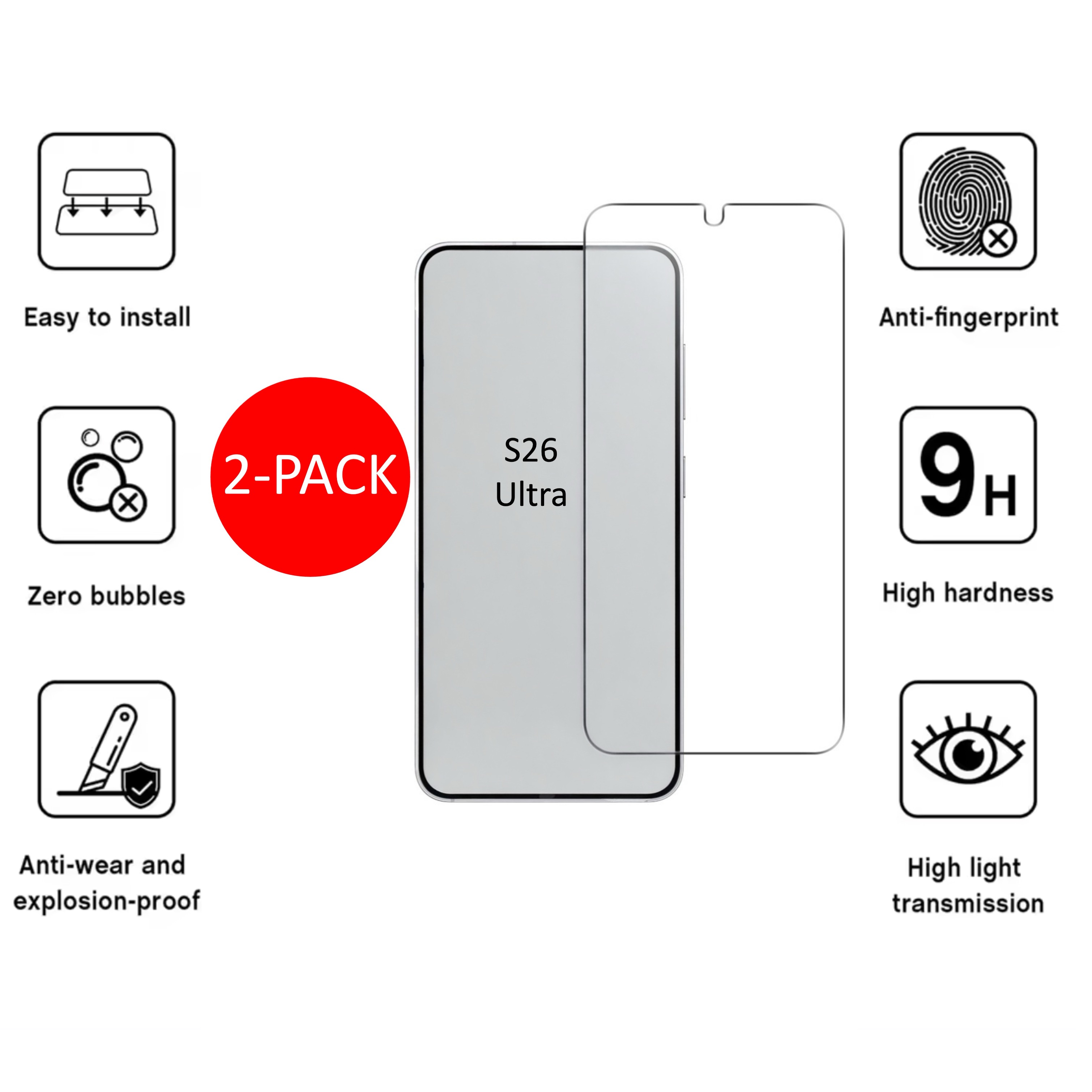 2-Pack 1SWEDEN skärmskydd för Samsung Galaxy S26 Ultra - 3