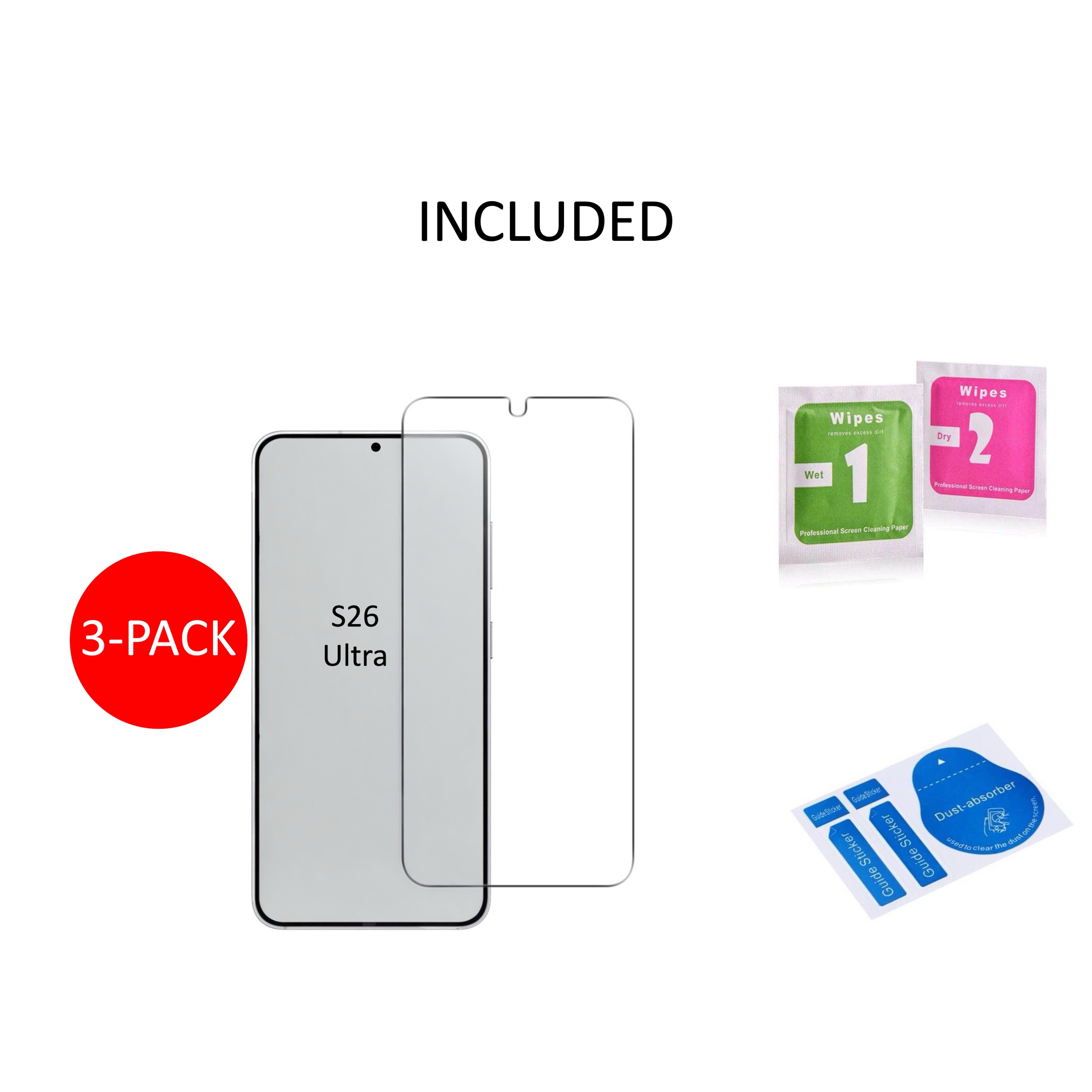 3-Pack 1SWEDEN skärmskydd för Samsung Galaxy S26 Ultra - 4
