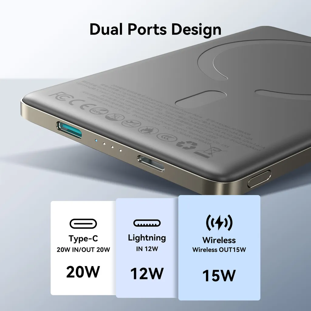 SiGN Magnetisk trådlös Powerbank 5000mAh 20W Ultra Slim - 4