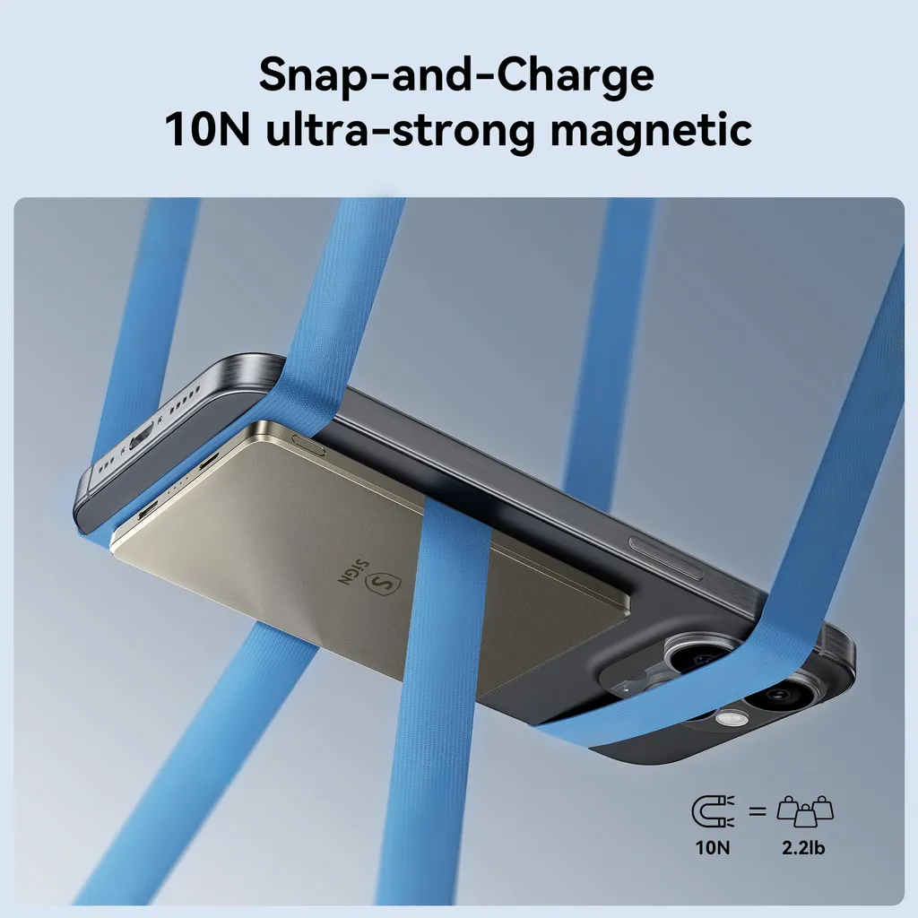 SiGN Magnetisk trådlös Powerbank 5000mAh 20W Ultra Slim - 2