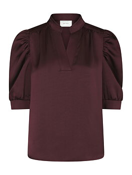 Roella Heavy Sateen Blouse Burgundy