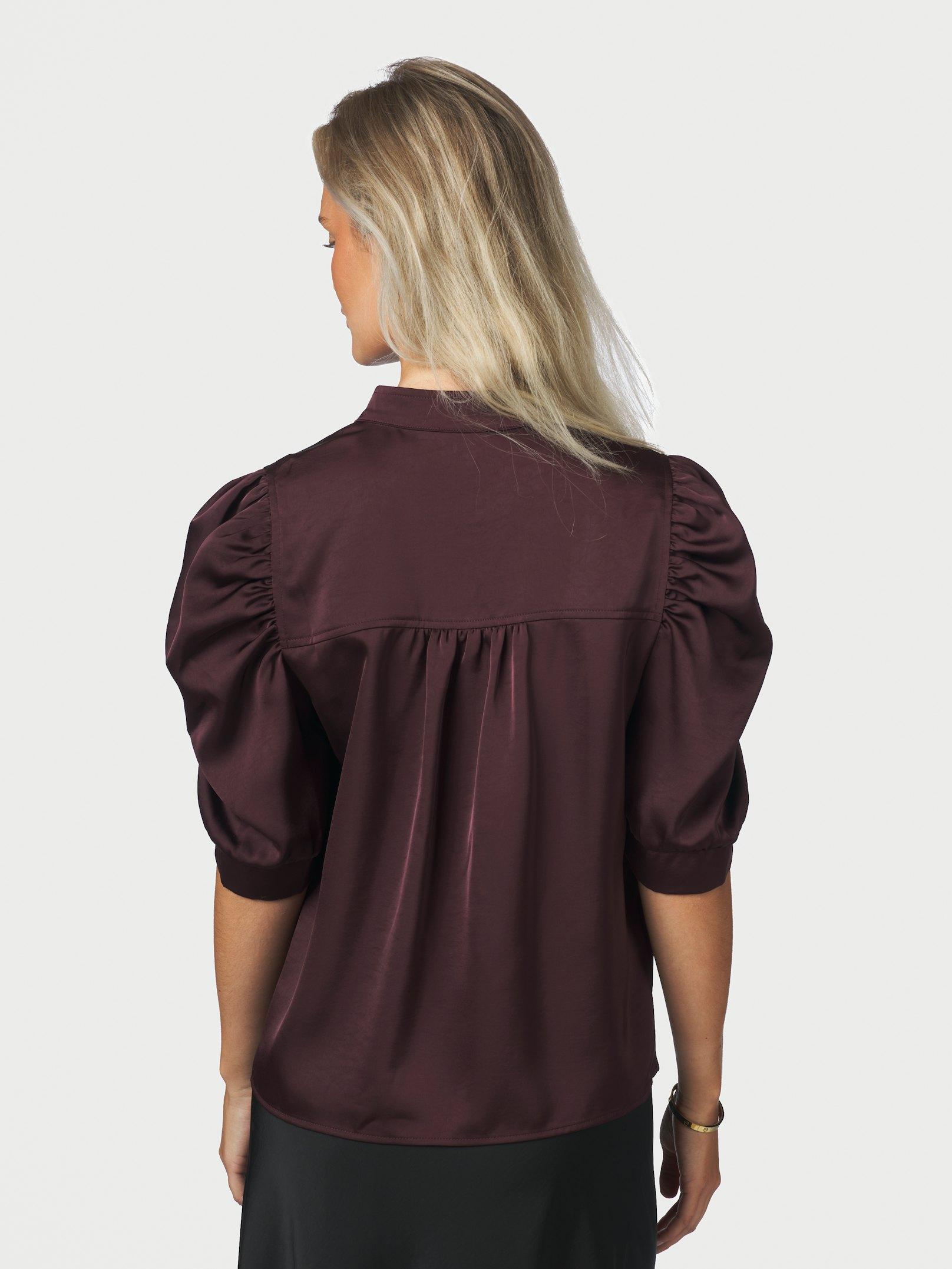Roella Heavy Sateen Blouse Burgundy - 4