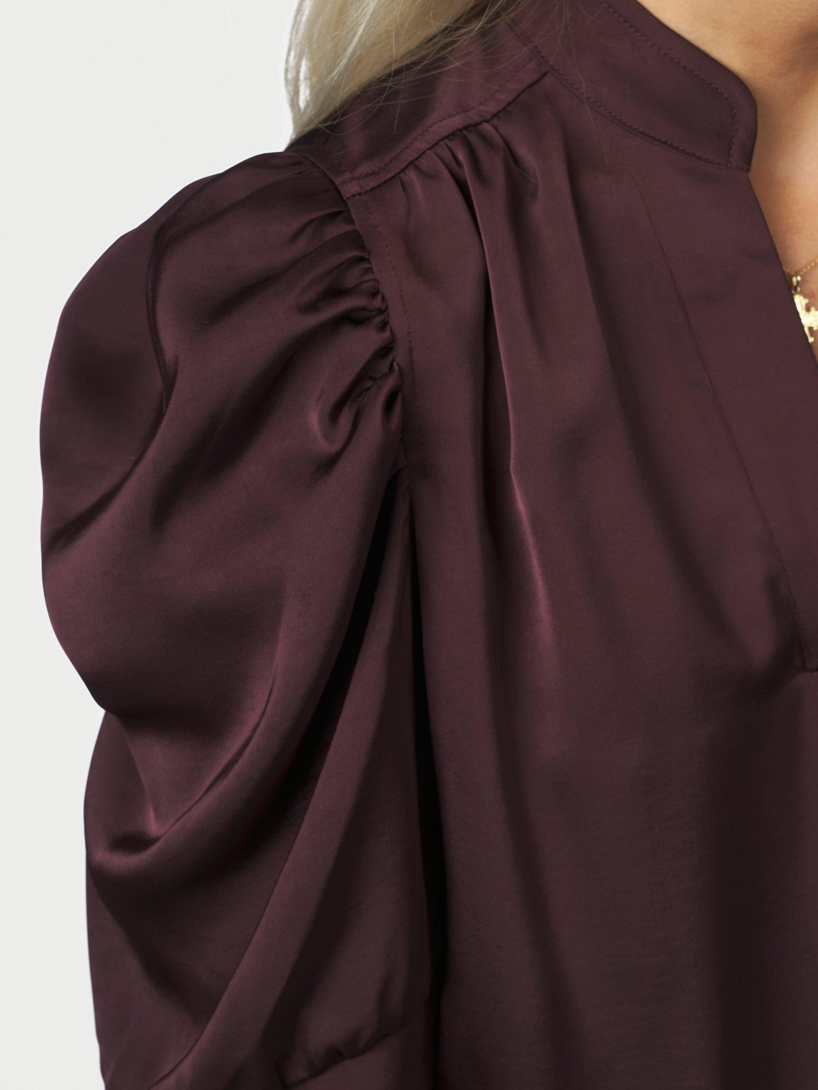 Roella Heavy Sateen Blouse Burgundy - 6