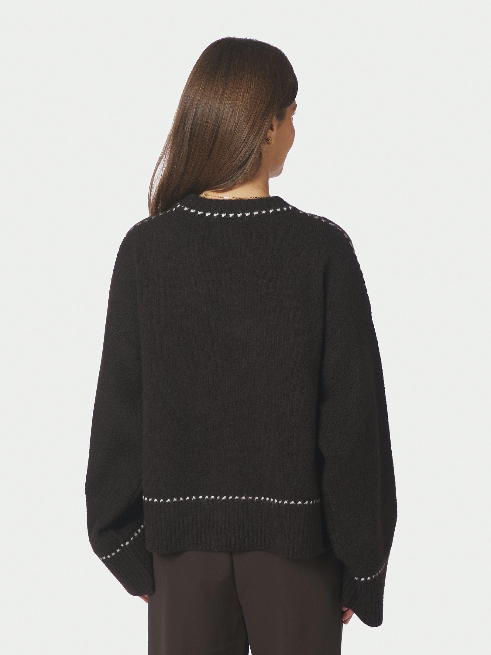 Roeme Knit Stitch Blouse Dark brown - 4