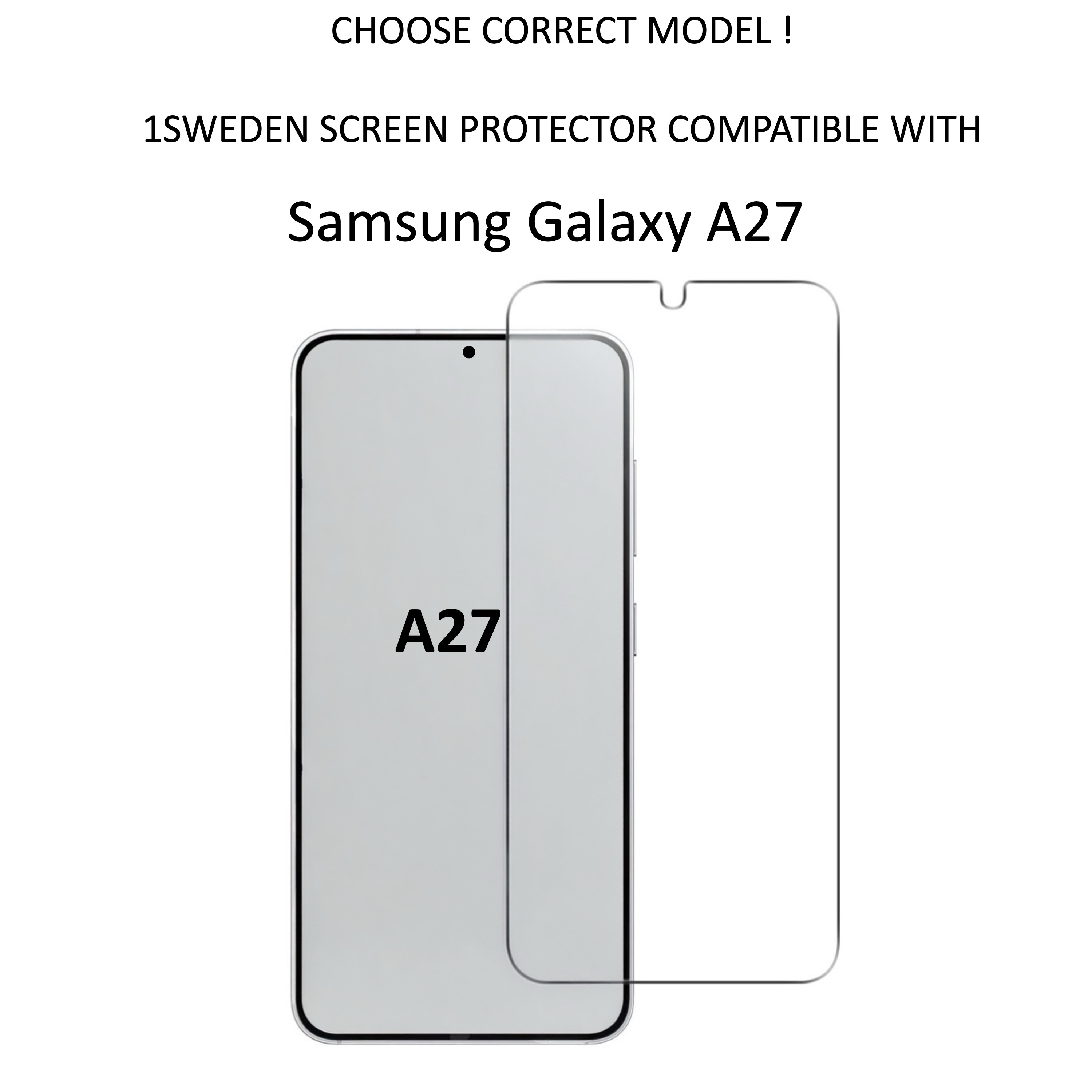 1SWEDEN skärmskydd för Samsung Galaxy A27 - Härdat Glas 1-pack - 2
