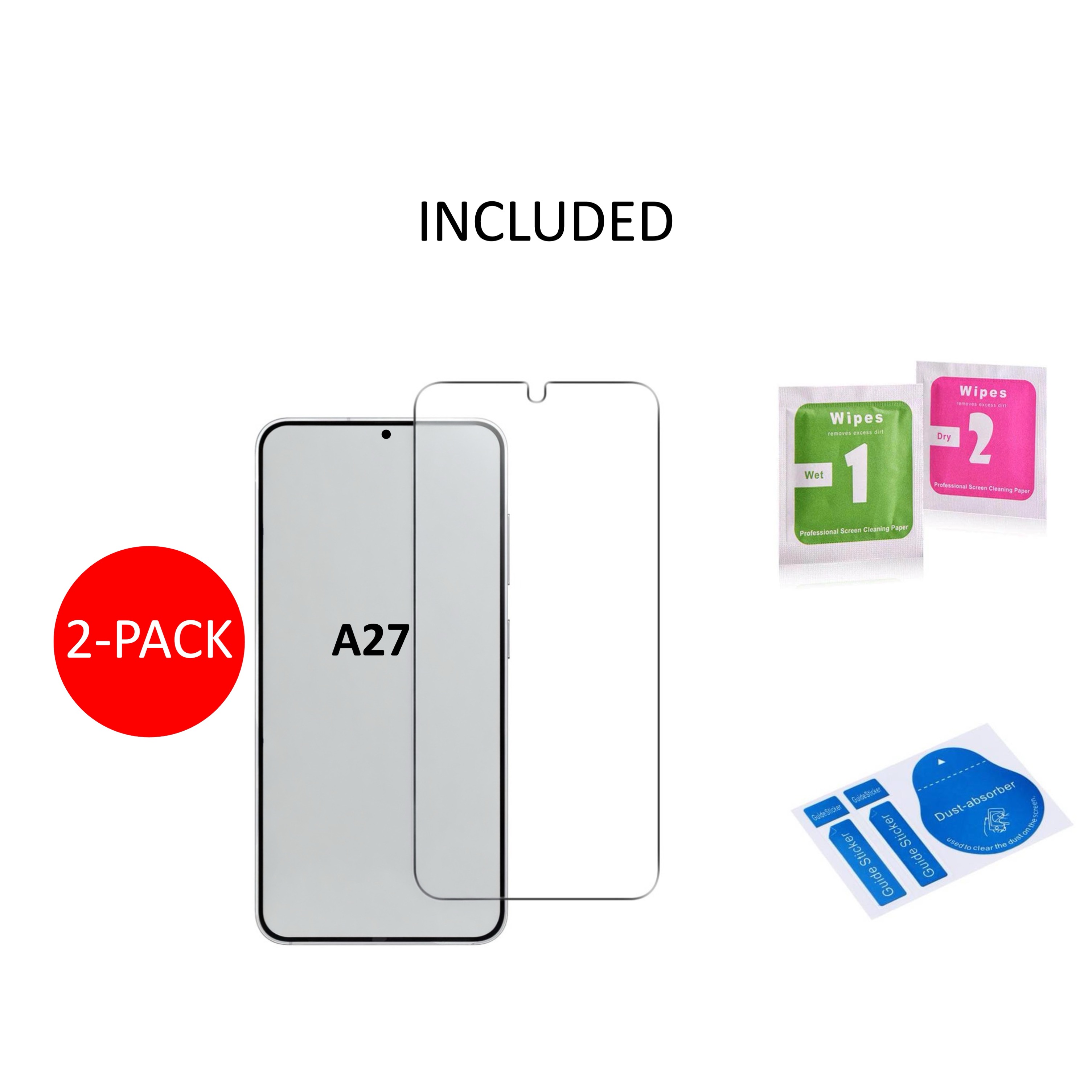 2-Pack 1SWEDEN skärmskydd för Samsung Galaxy A27 - Härdat Glas - 4