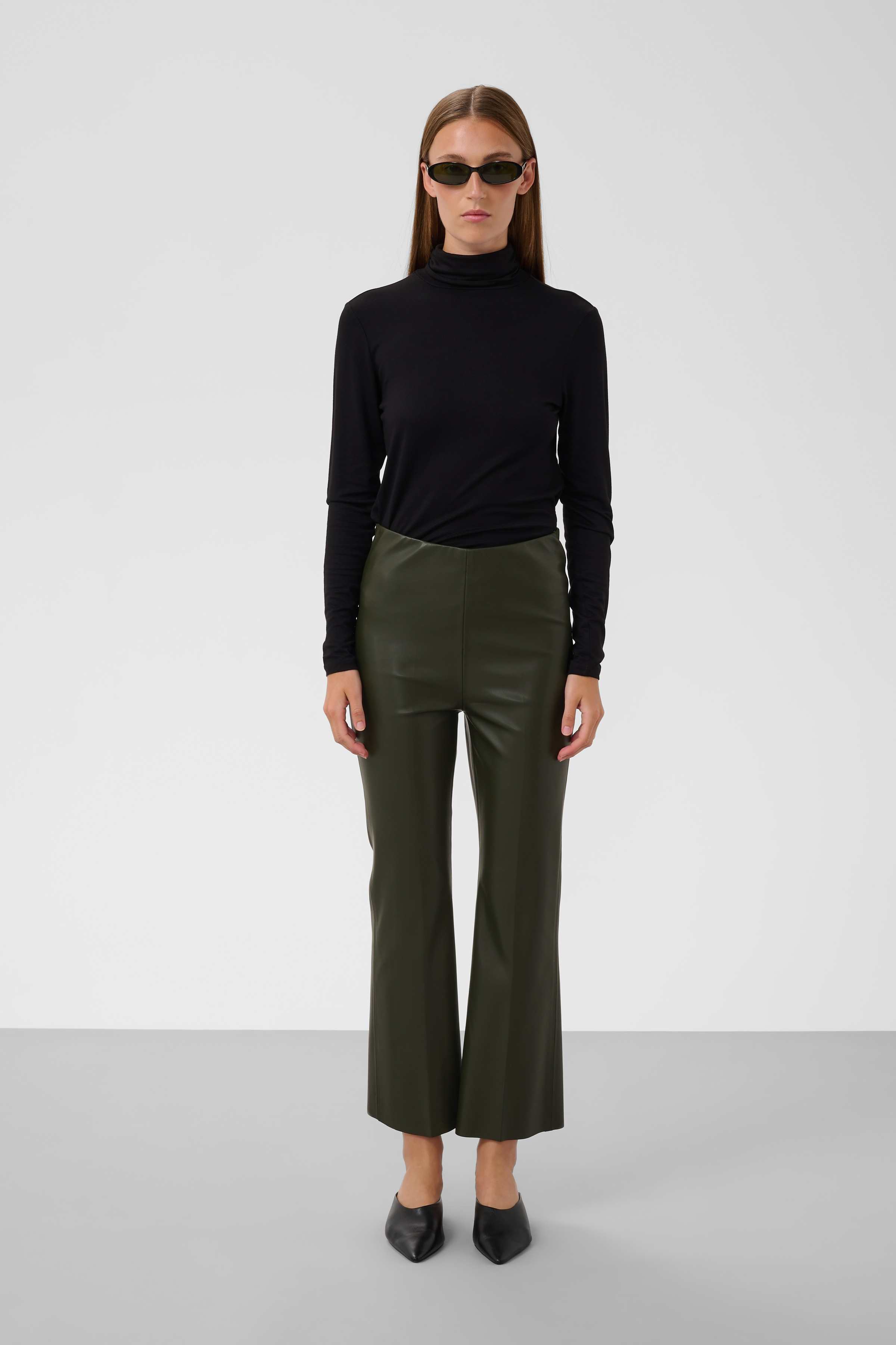 SLKaylee PU Kickflare Pants Rosin - 4