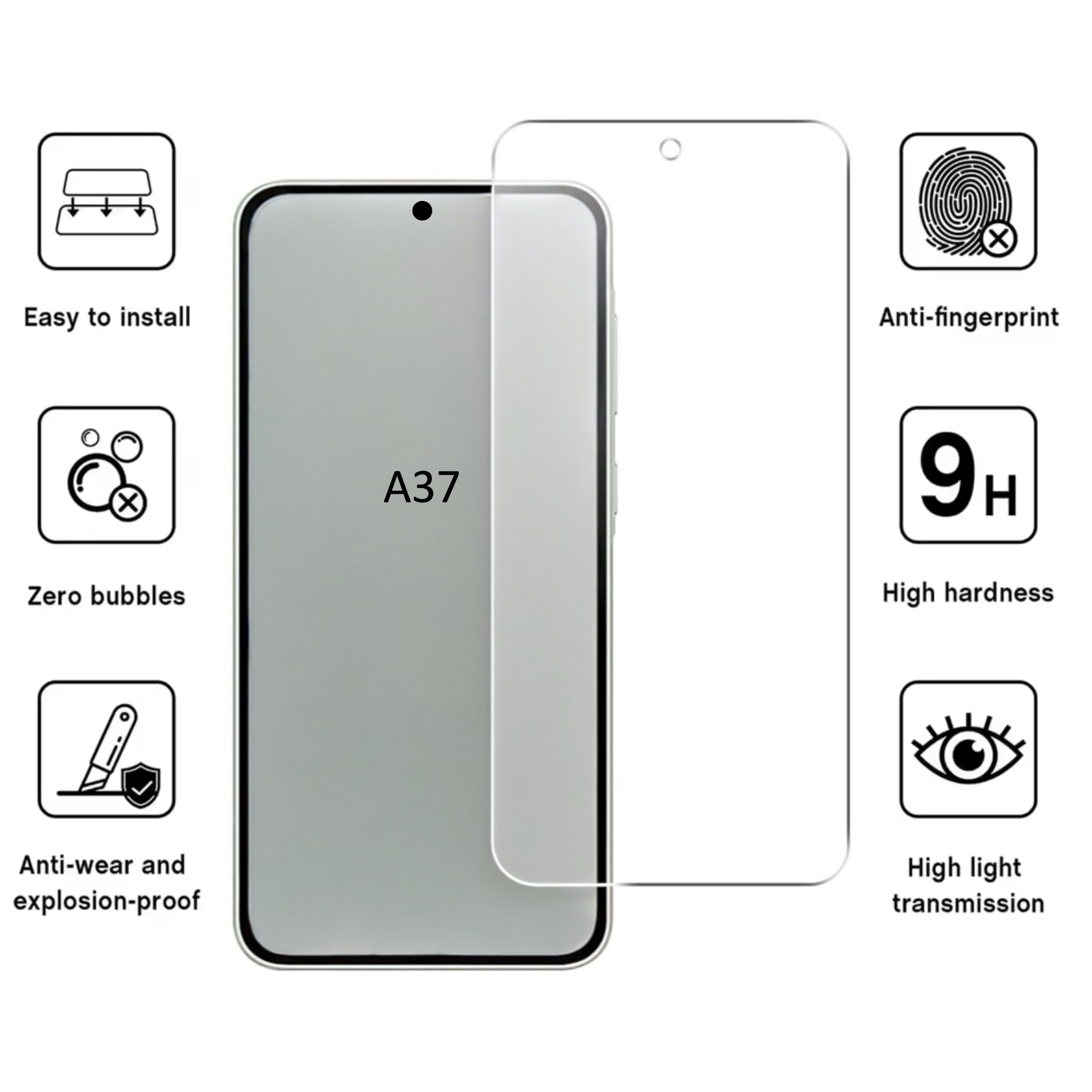 1SWEDEN skärmskydd för Samsung Galaxy A37 - Härdat Glas 1-pack - 3