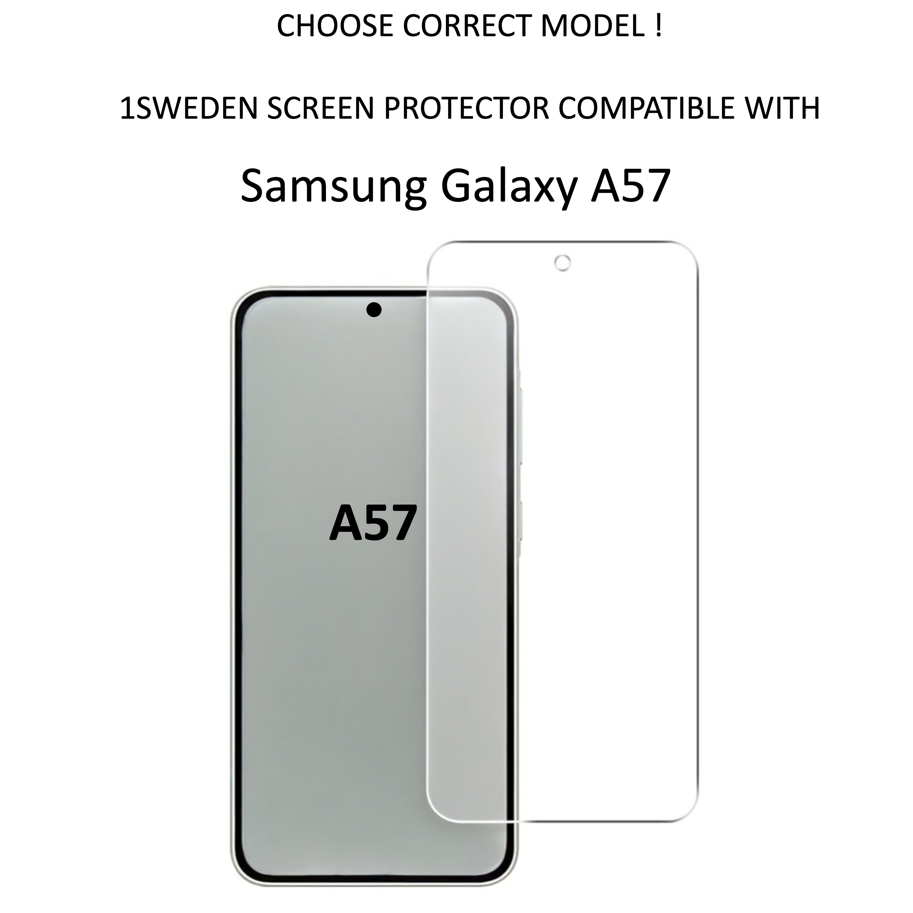 1SWEDEN skärmskydd för Samsung Galaxy A57 - Härdat Glas 1-pack - 2