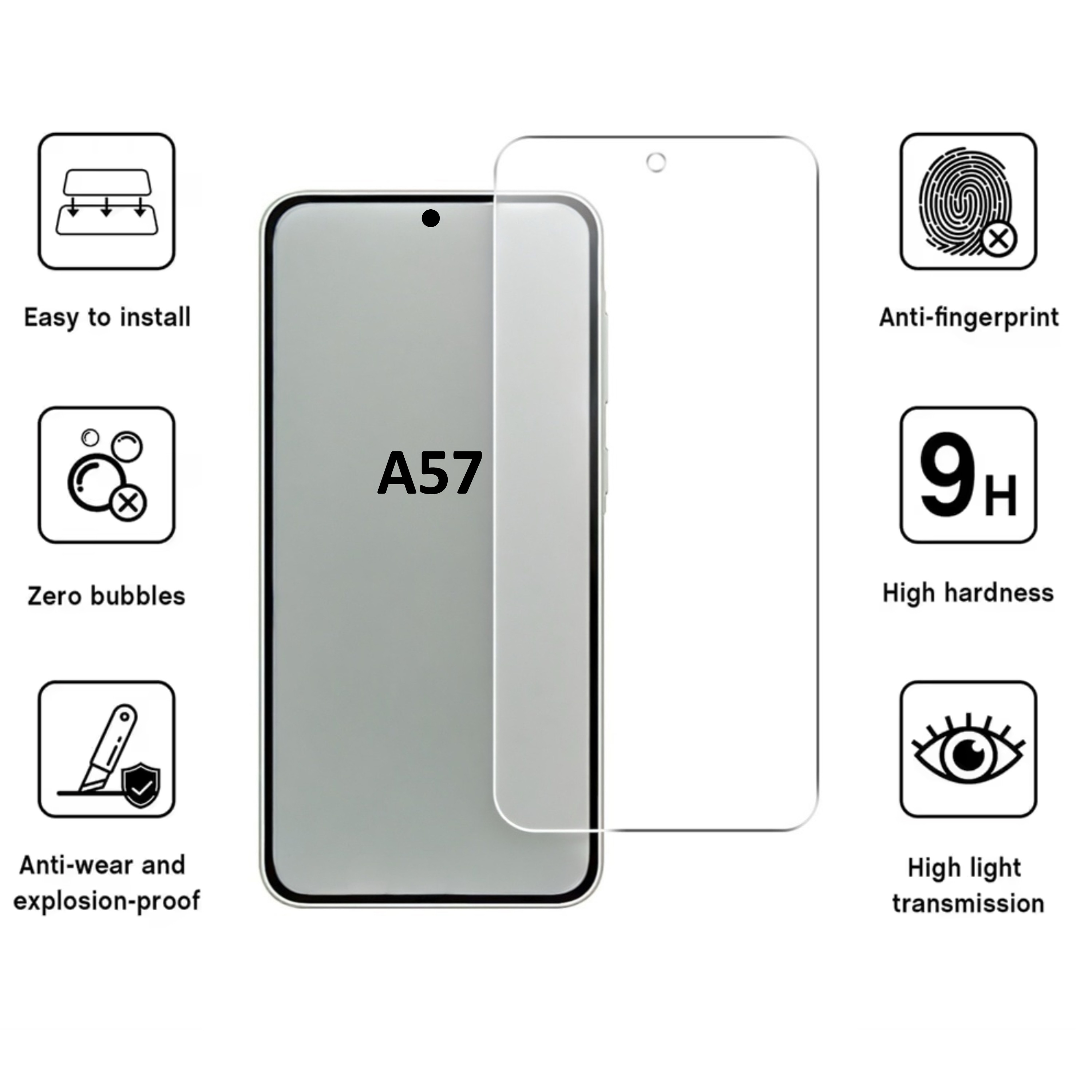 1SWEDEN skärmskydd för Samsung Galaxy A57 - Härdat Glas 1-pack - 3