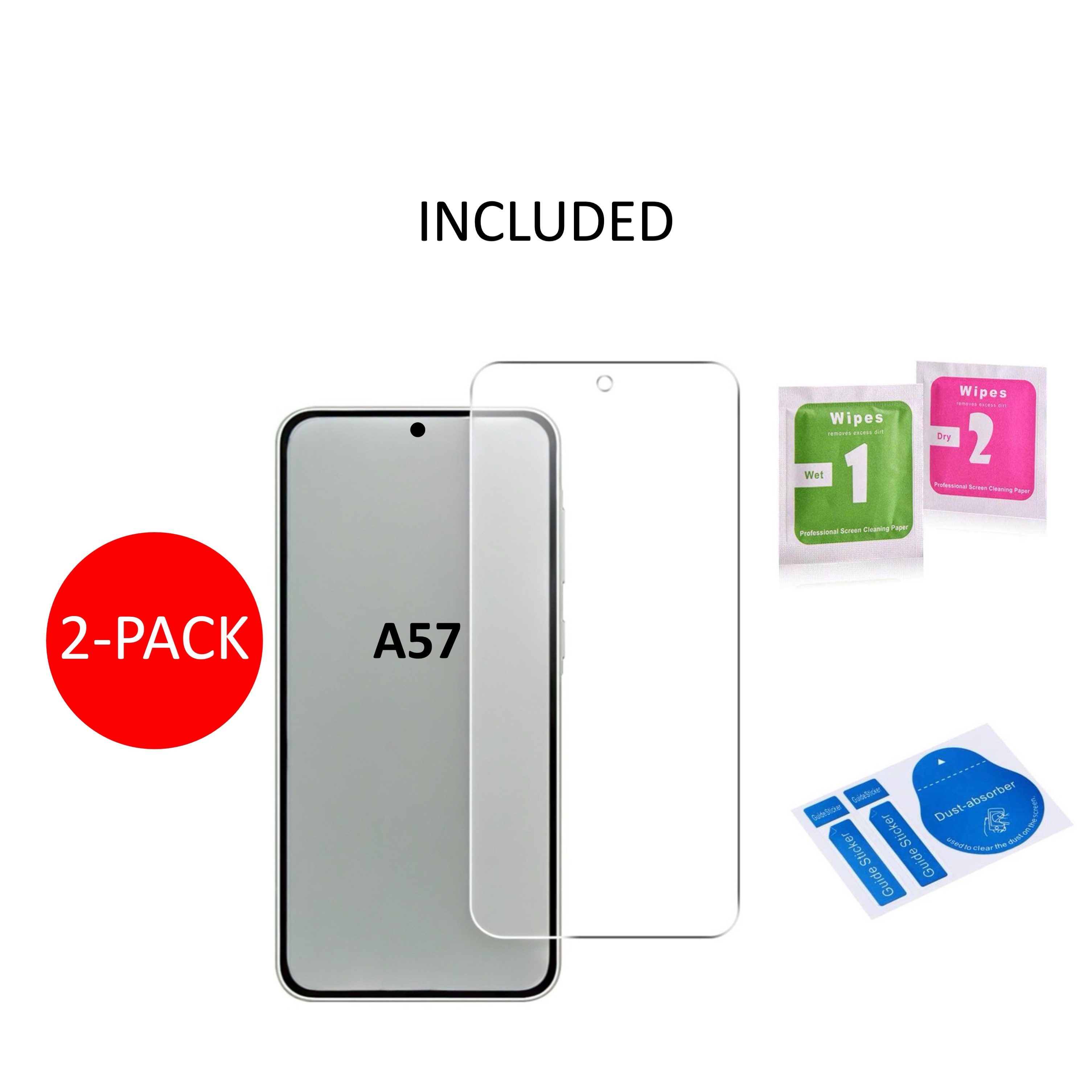 2-Pack 1SWEDEN skärmskydd för Samsung Galaxy A57 - Härdat Glas - 4