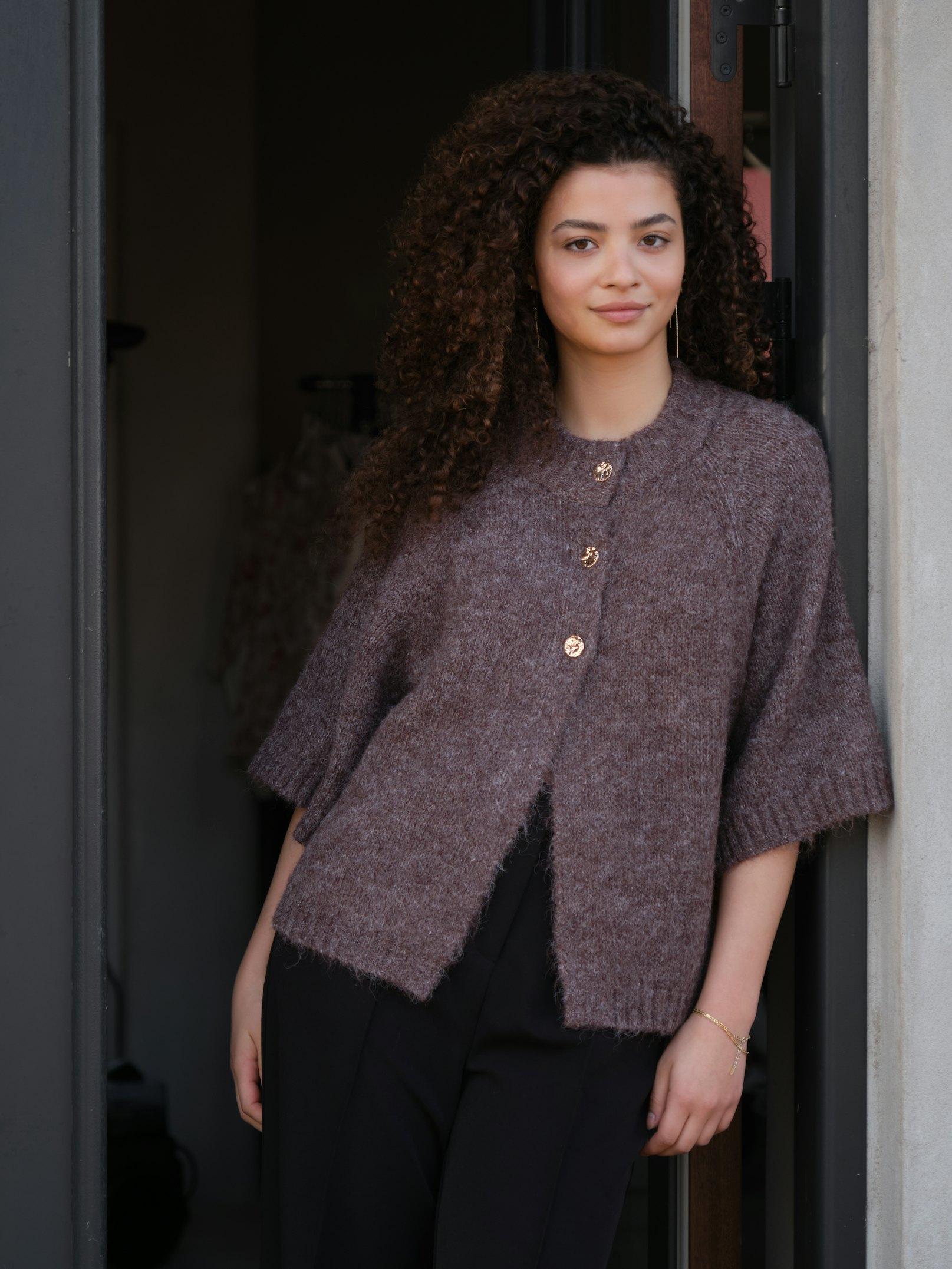 Benuta Fluffy Knit Cardigan Light Brown - 8