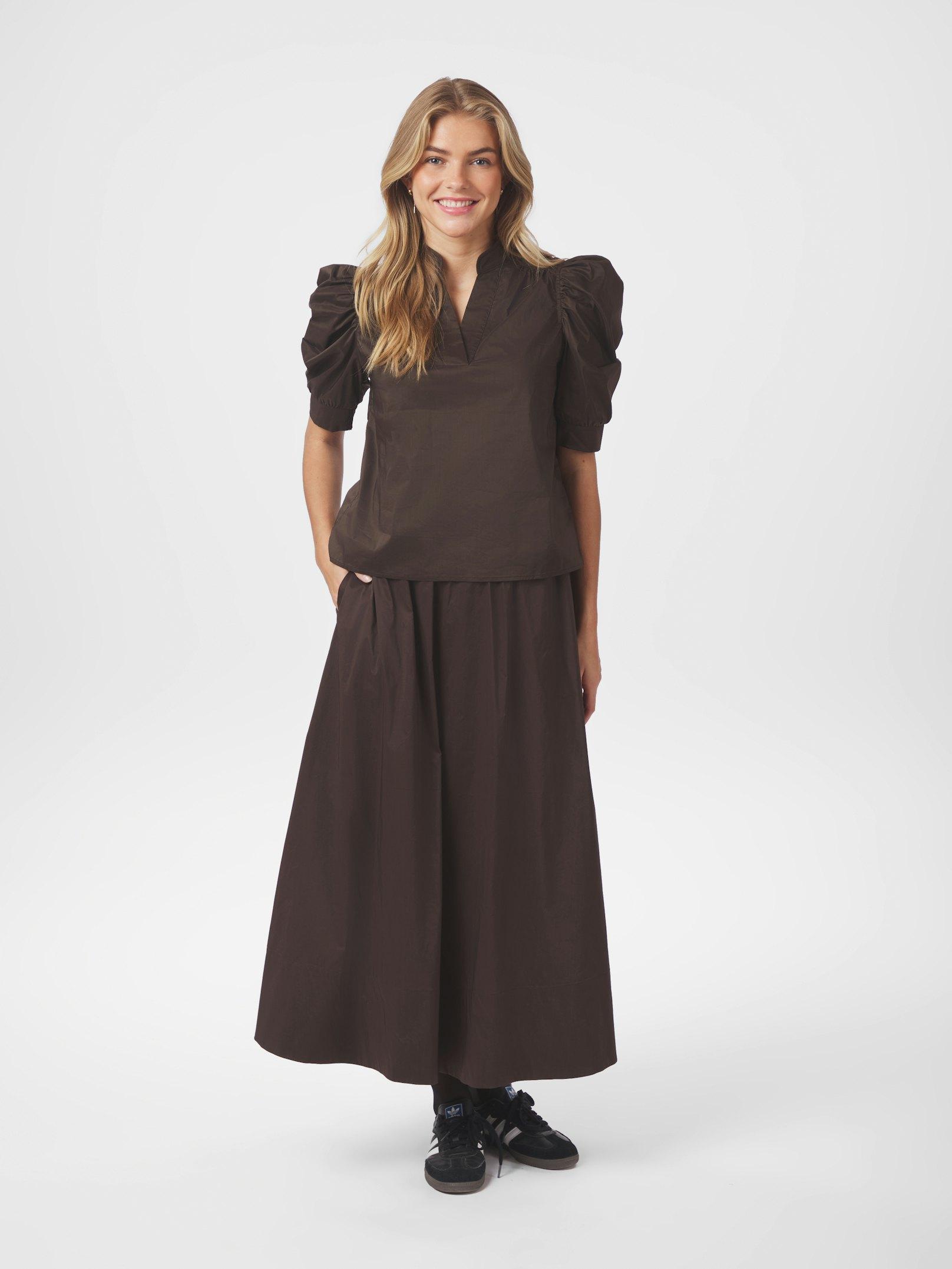 Roella Poplin Blouse Chocolate Brown - 10