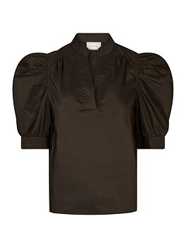 Roella Poplin Blouse Chocolate Brown