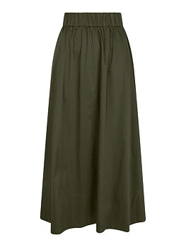 Yara Long Poplin Skirt Army