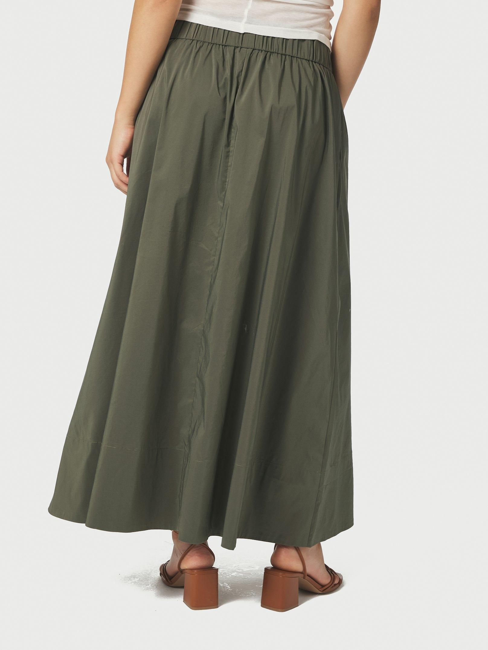 Yara Long Poplin Skirt Army - 4