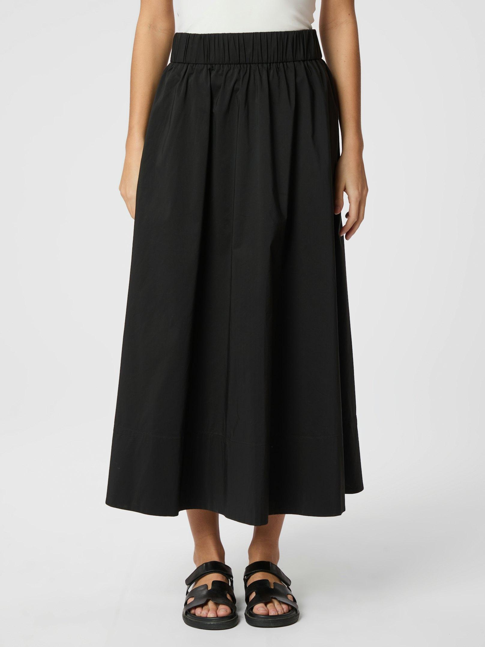 Yara Long Poplin Skirt Black - 3