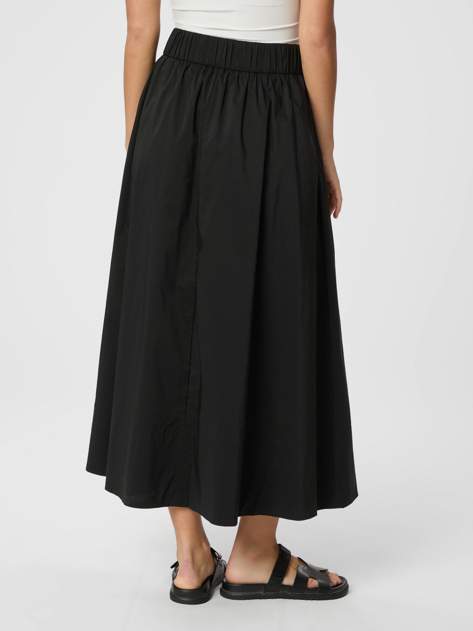 Yara Long Poplin Skirt Black - 4