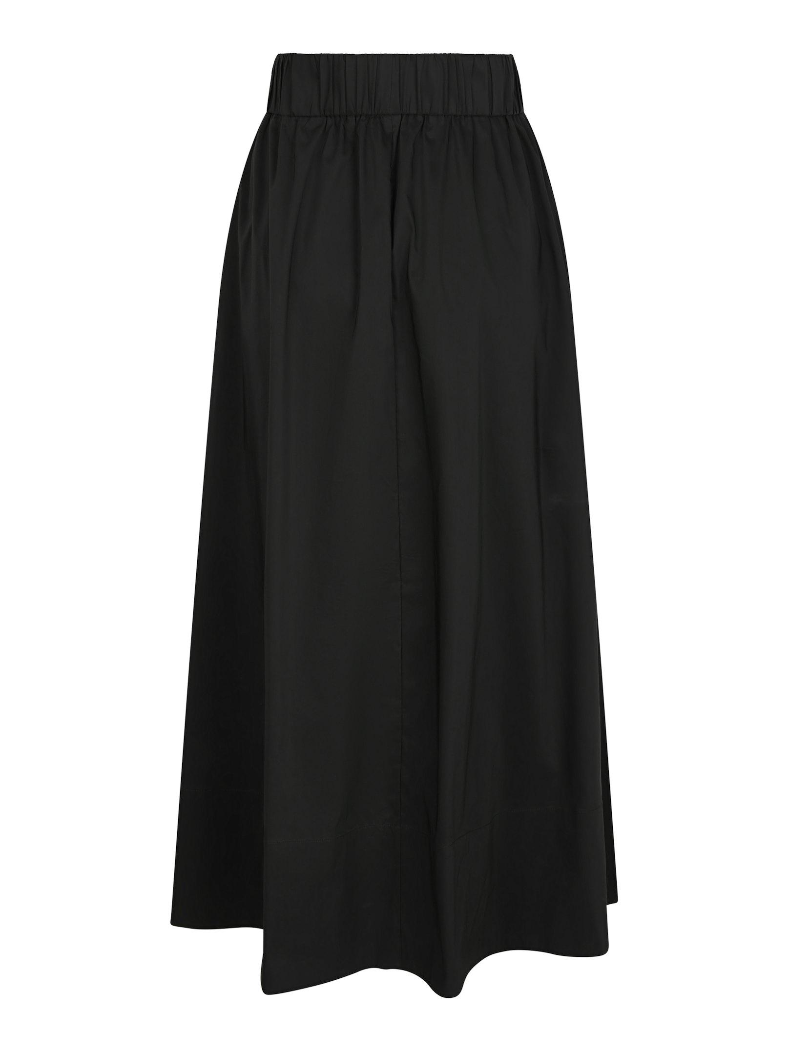Yara Long Poplin Skirt Black - 2