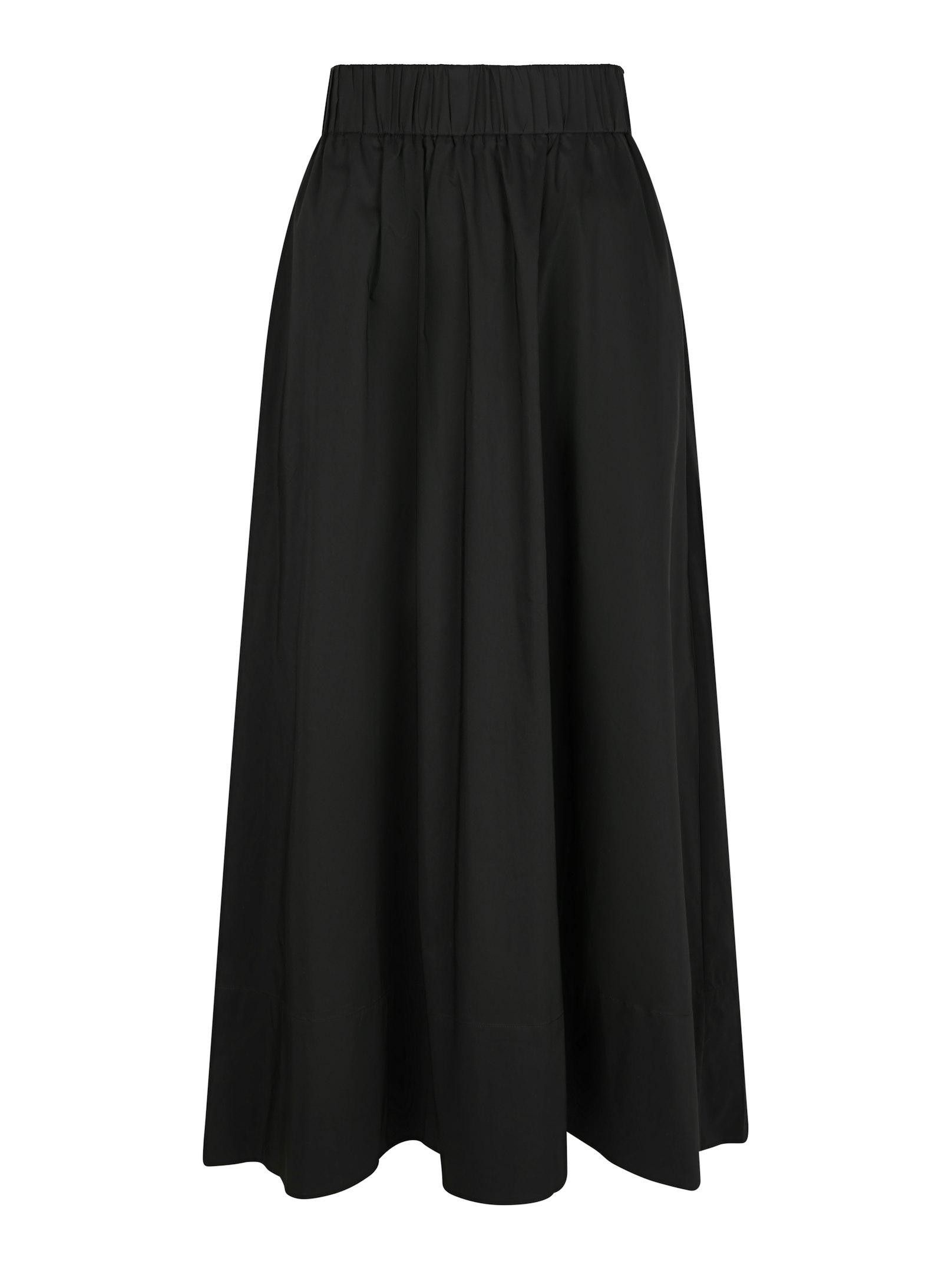 Yara Long Poplin Skirt Black