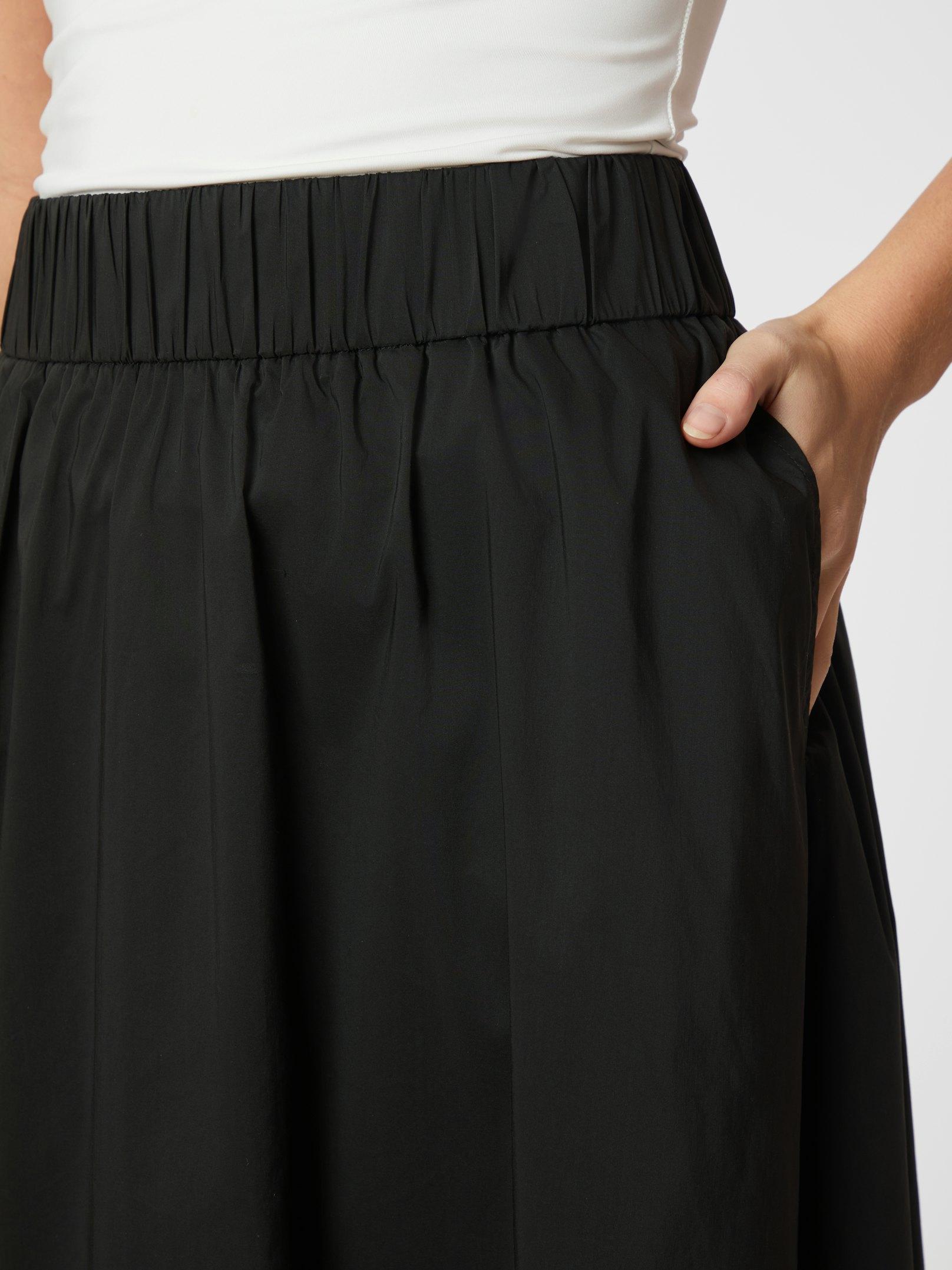 Yara Long Poplin Skirt Black - 6