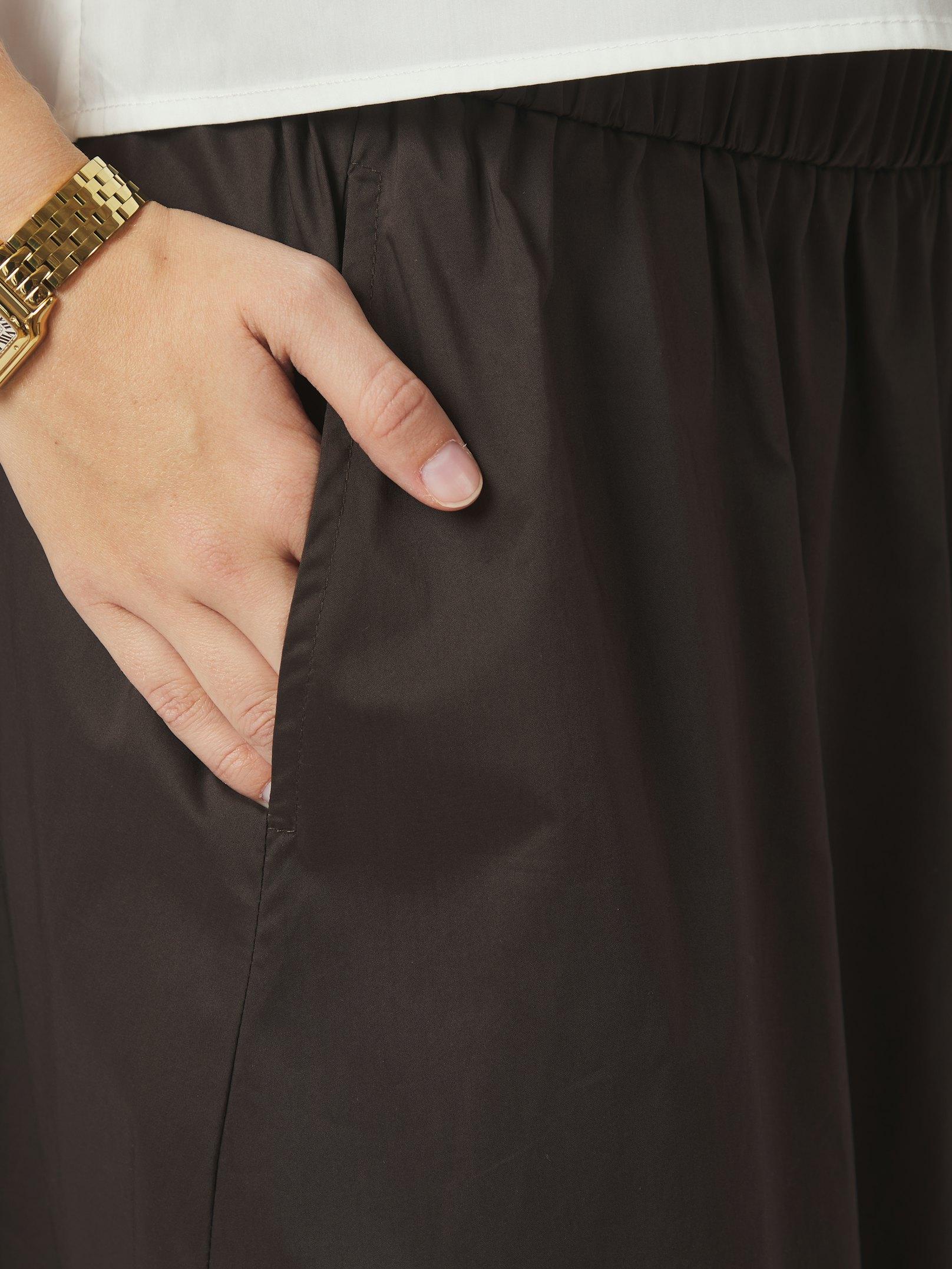 Yara Long Poplin Skirt Chocolate Brown - 6