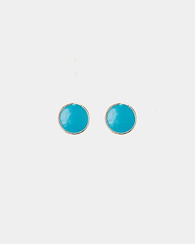 Ava Petite Stud Gold w Aqua