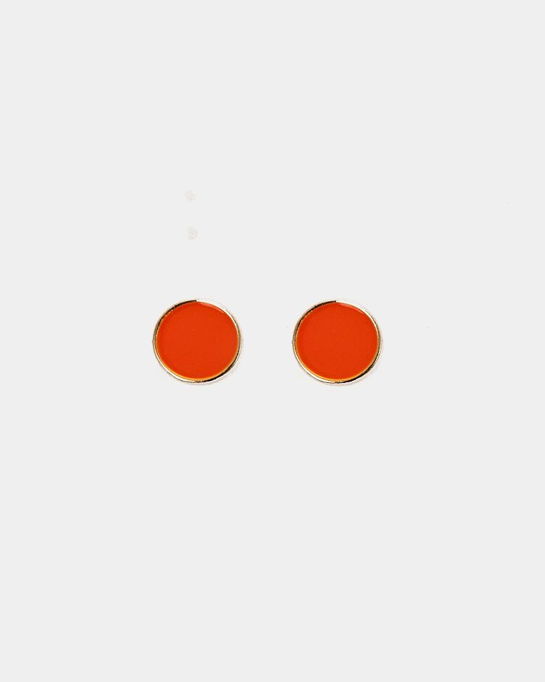 Ava Petite Stud Gold w Strong Orange