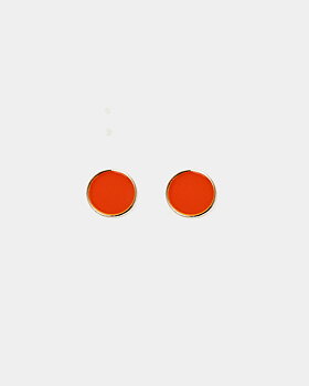 Ava Petite Stud Gold w Strong Orange