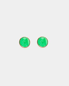 Ava Petite Pearl Studs Gold w Pearl Strong Green