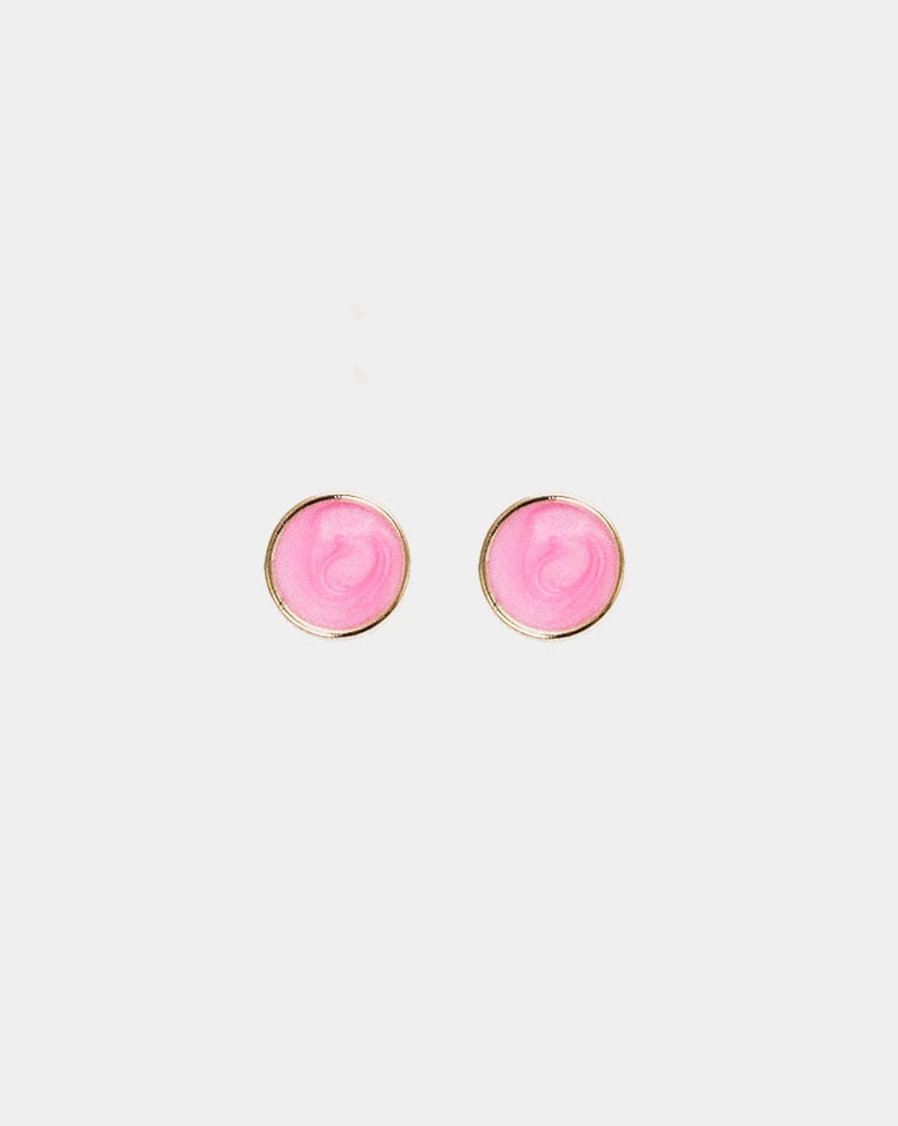 Ava Petite Pearl Studs Gold w Pearl Strong Pink