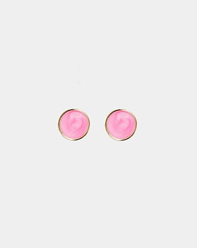 Ava Petite Pearl Studs Gold w Pearl Strong Pink