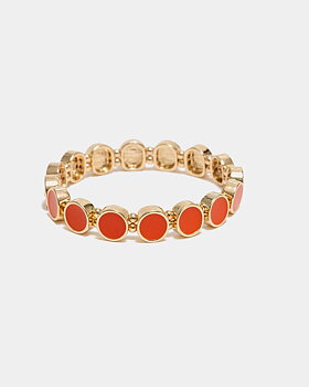 Ava Petite Elastic Bracelet Gold w Strong Orange