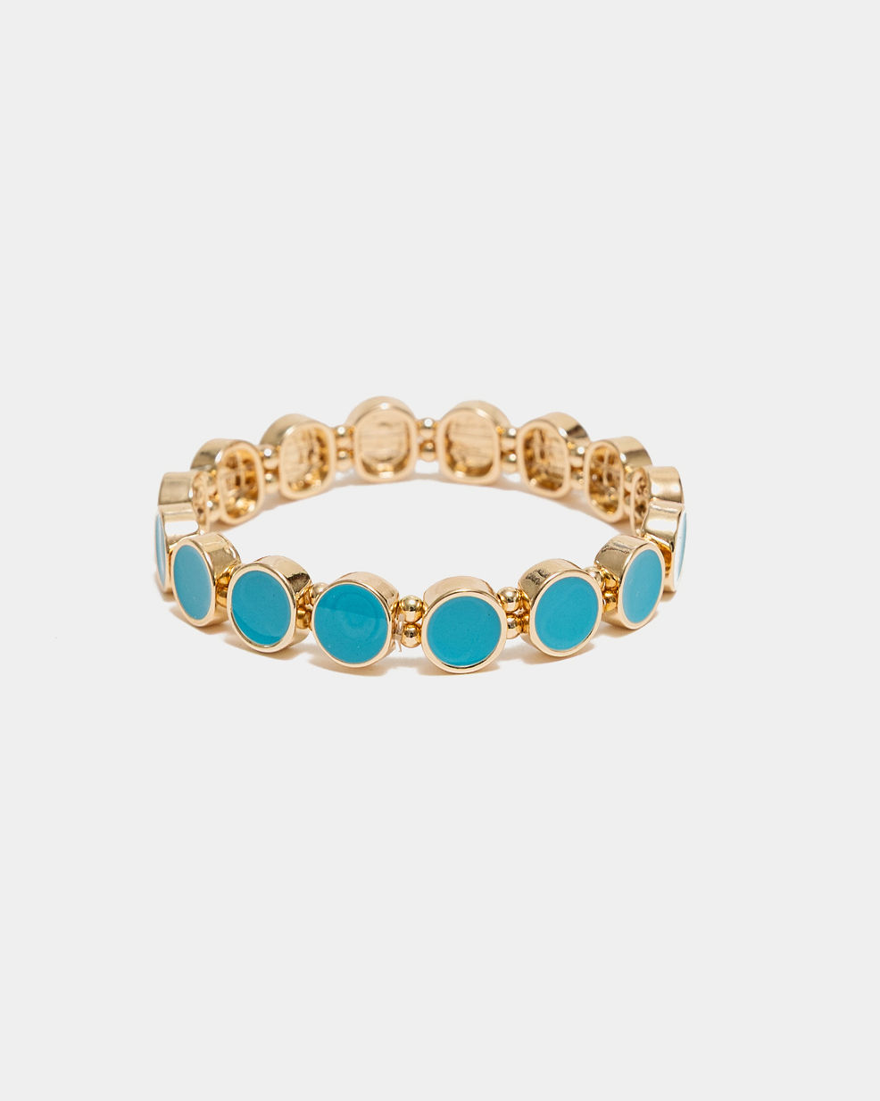Ava Petite Elastic Bracelet Gold w Aqua