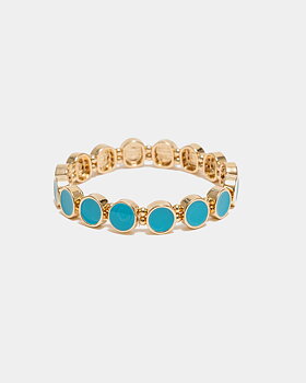 Ava Petite Elastic Bracelet Gold w Aqua