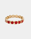 Ava Petite Elastic Bracelet Gold w Red