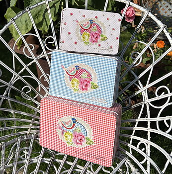 Plåtaskar 3 storlekar Follow your dreams lantlig stil shabby chic 