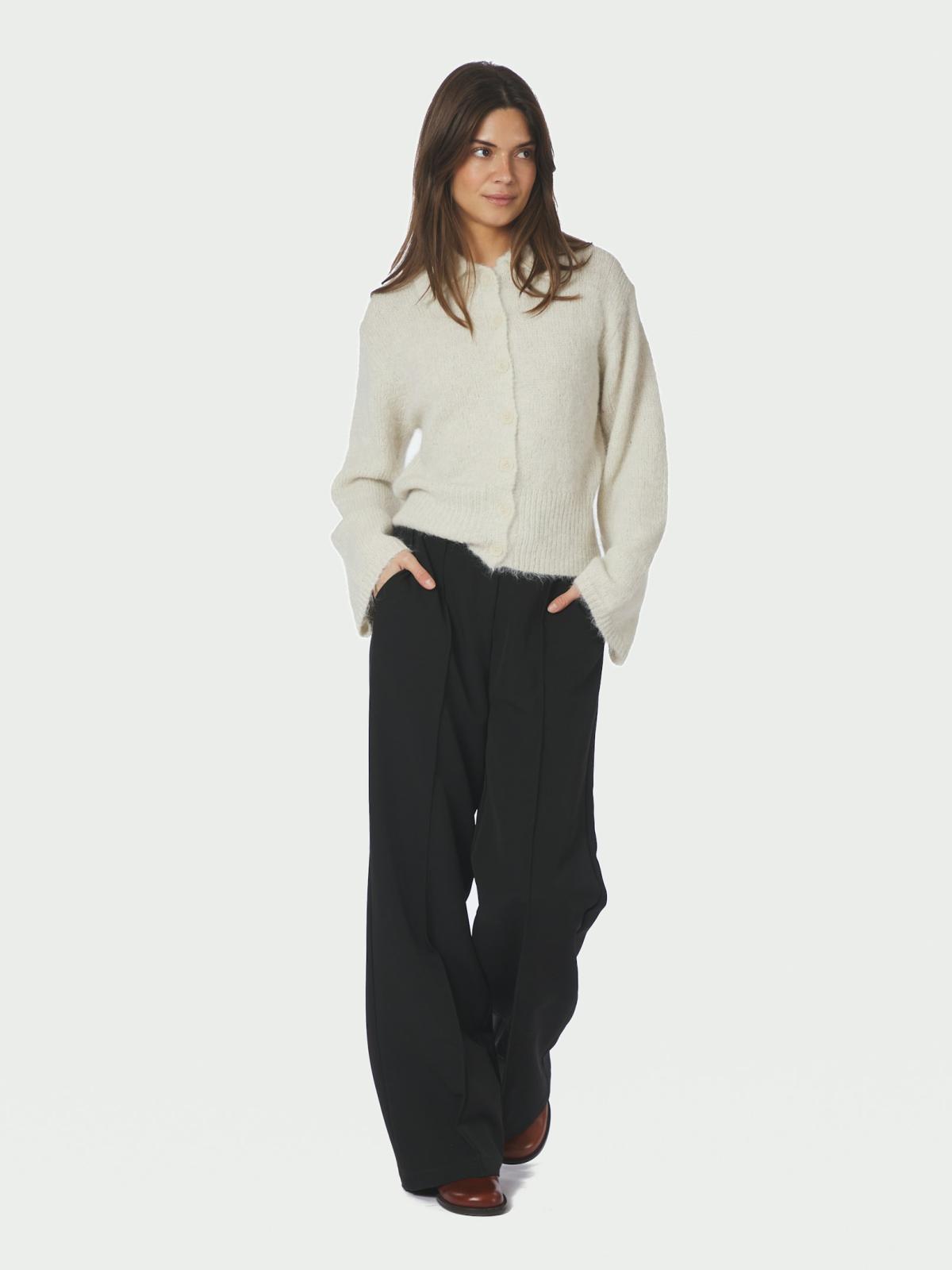 Neo Noir Ramera Fluffy Knit Cardigan, Off White - 5