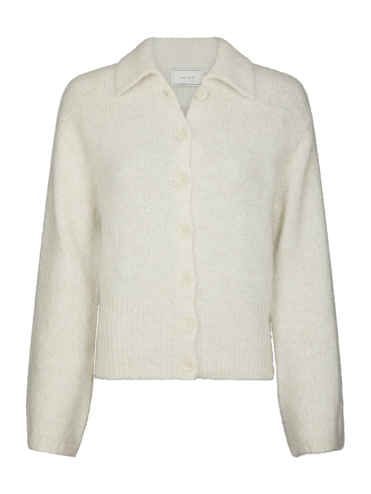 Neo Noir Ramera Fluffy Knit Cardigan, Off White