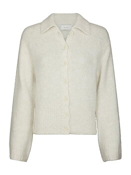 Neo Noir Ramera Fluffy Knit Cardigan, Off White