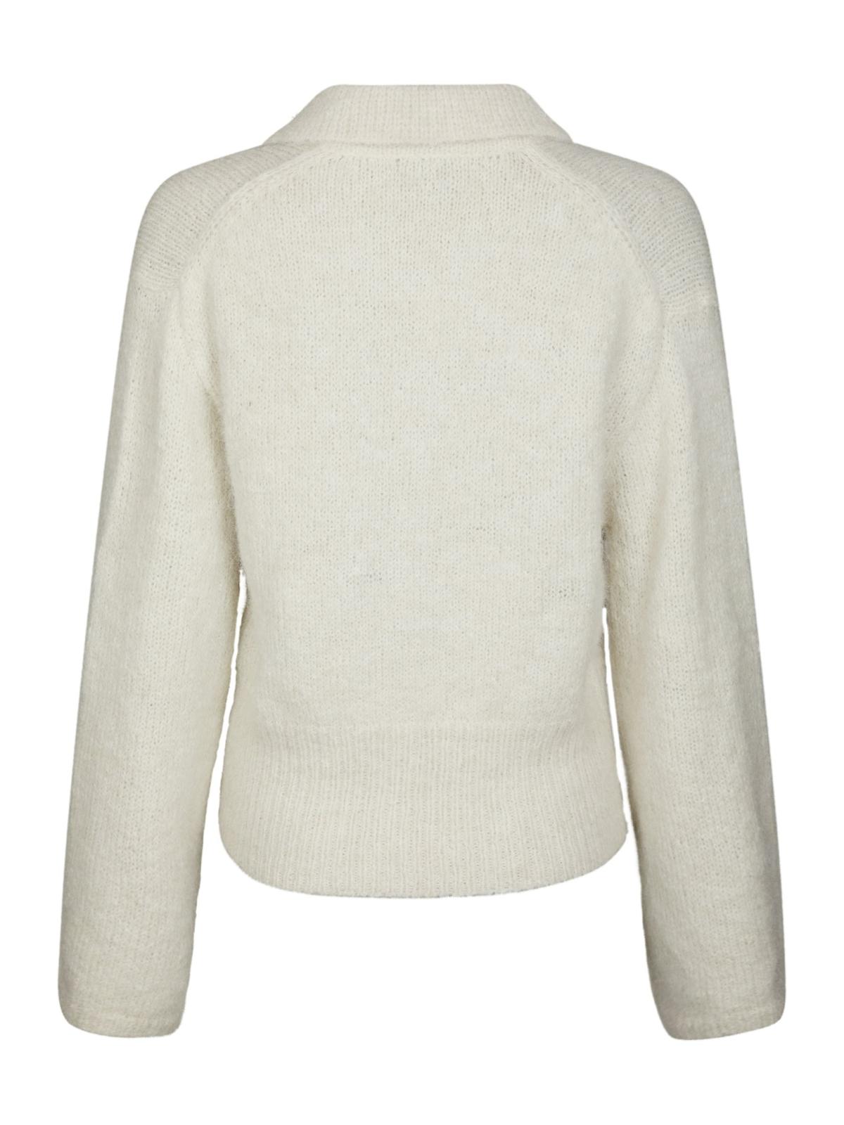 Neo Noir Ramera Fluffy Knit Cardigan, Off White - 2