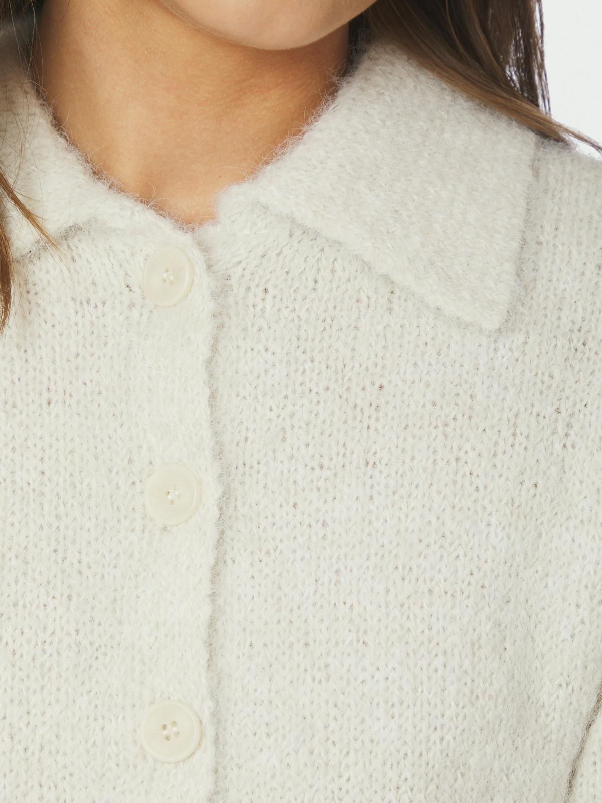 Neo Noir Ramera Fluffy Knit Cardigan, Off White - 6