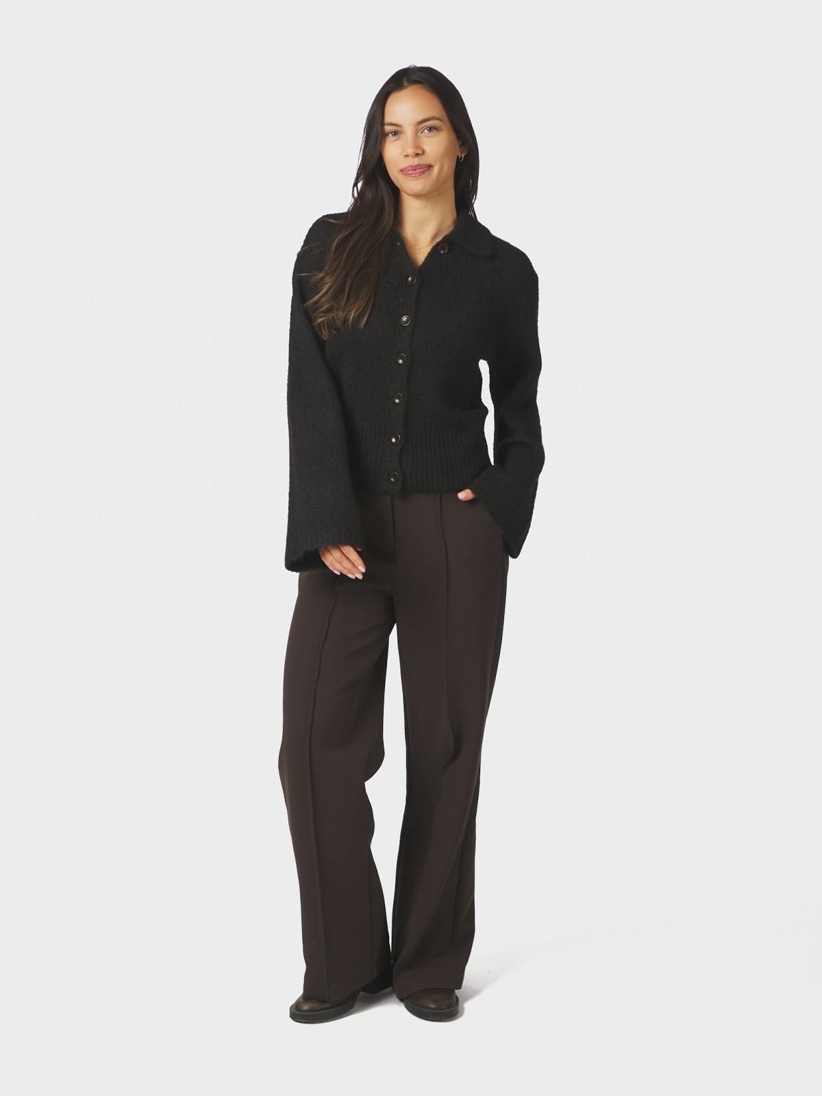 Neo Noir Ramera Fluffy Knit Cardigan, Dark Brown - 5