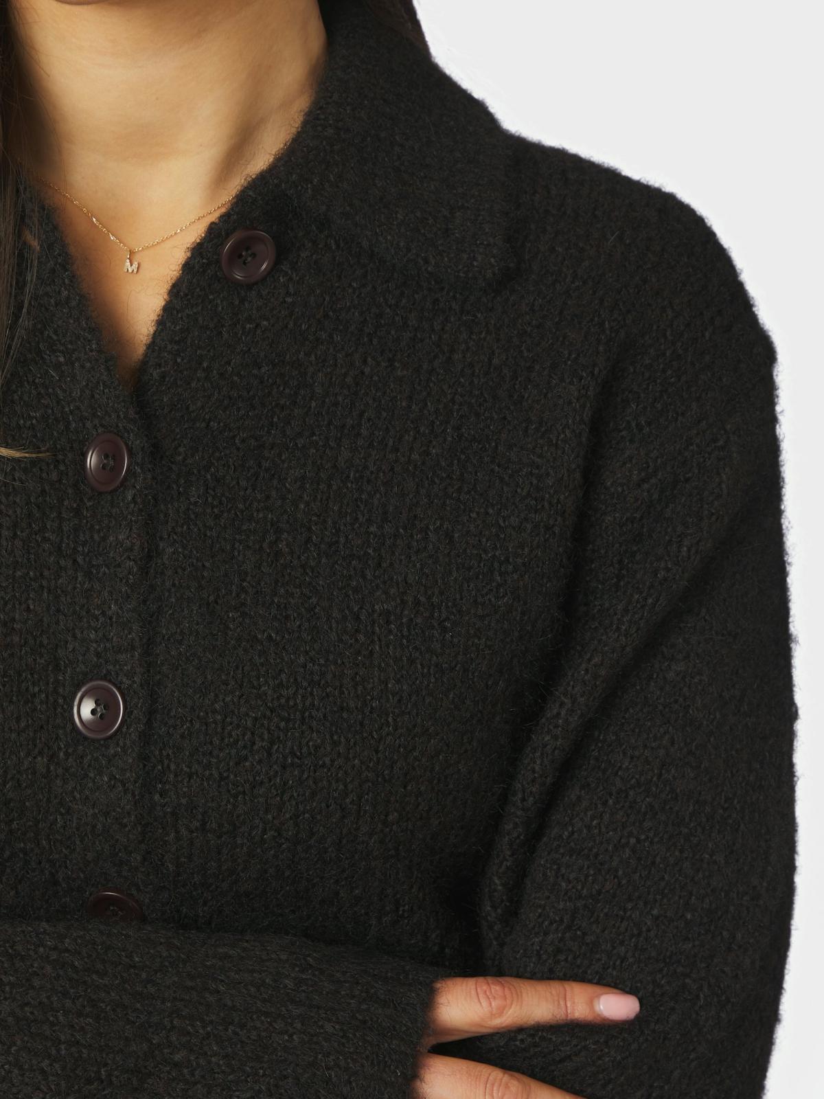 Neo Noir Ramera Fluffy Knit Cardigan, Dark Brown - 7