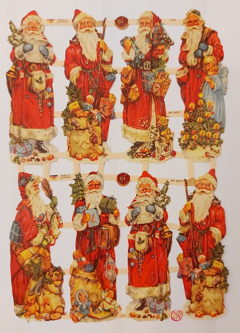 Gammaldags bokmärken - Jultomtar, röda