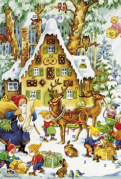 Adventskalenderkort - Pepparkakshuset