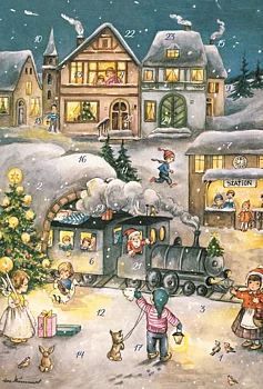 Adventskalenderkort - Julstationen