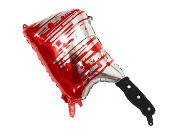 Folieballong blodig köttyxa 88,5 cm till Halloween