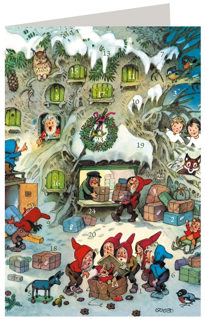 Adventskalenderkort - Julpostkontoret - 2