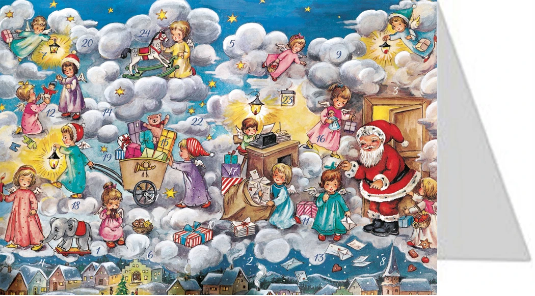 Adventskalenderkort - Julverkstaden i himlen - 2